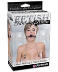 Fetish Fantasy Extreme Fetish Fantasy Extreme Deluxe Ball Gag & Nipple Clamps - Black