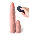 Fantasy X-tensions Fantasy X-tensions Elite 9" Sleeve Vibrating 3" Plug w/Remote - Light - Image 2