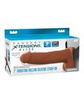 Fantasy X-tensions Fantasy X-Tensions Elite 7" Vibrating Hollow Strap-On - Brown