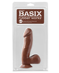 Basix Rubber Works Basix Rubber Works 6.5" Dong w/Suction Cup - Brown