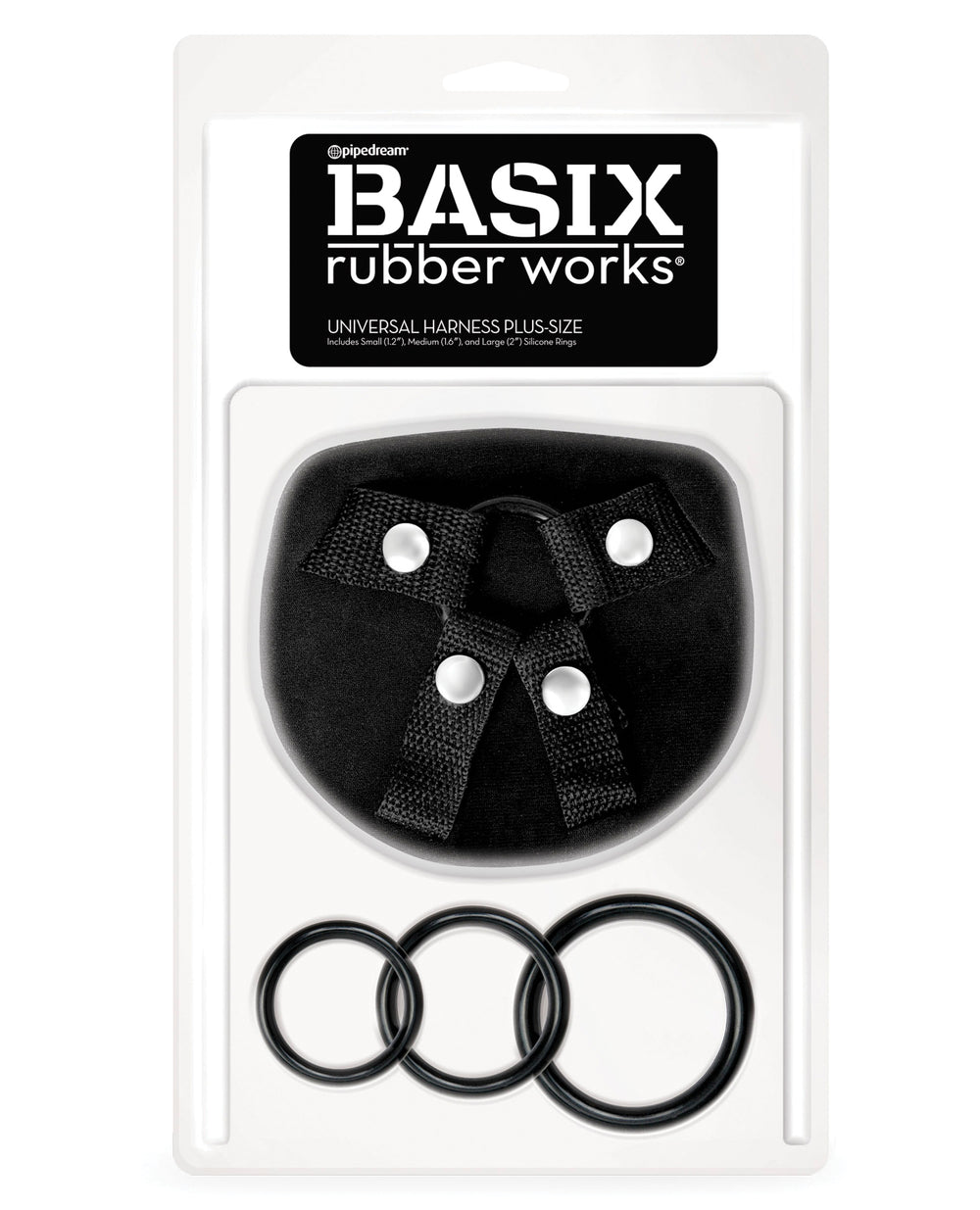 Basix Rubber Works Basix Rubber Works Universal Harness Plus Size - Black