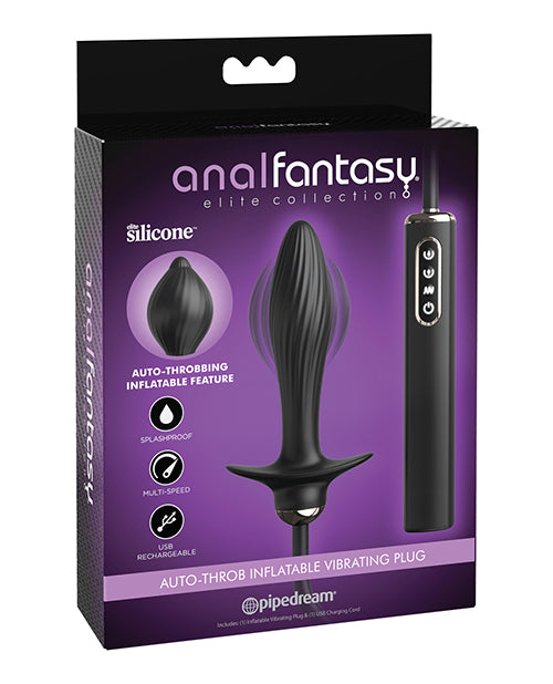 Anal Fantasy Elite Collection Anal Fantasy Elite Collection Auto Throb Inflatable Vibrating Plug - Black