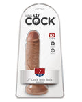King Cock King Cock 7" Cock w/Balls - Tan