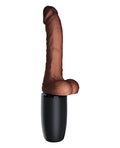 King Cock King Cock Plus Thrusting, Warming & Vibrating 7.5" Triple Threat Dong - Brown - Image 2