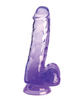 King Cock King Cock Clear 6" Cock w/Balls - Purple - Image 2