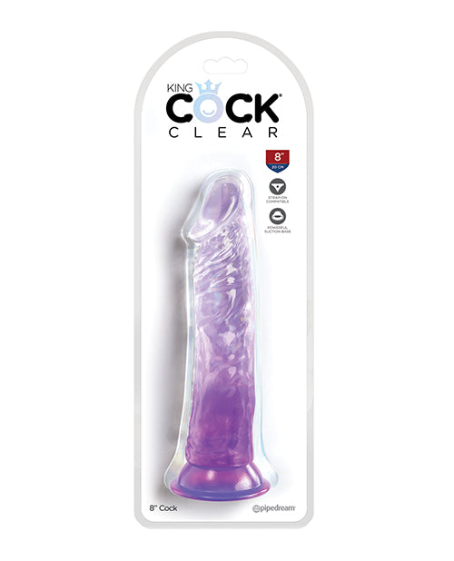 King Cock King Cock Clear 8" Cock - Purple