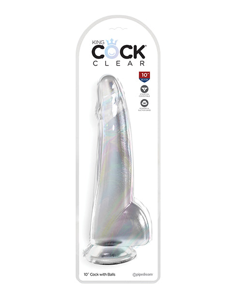 King Cock King Cock Clear 10" Cock w/Balls - Clear