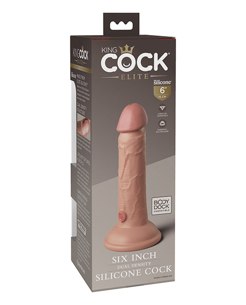 King Cock Elite King Cock Elite 6" Dual Density Silicone Cock - Light