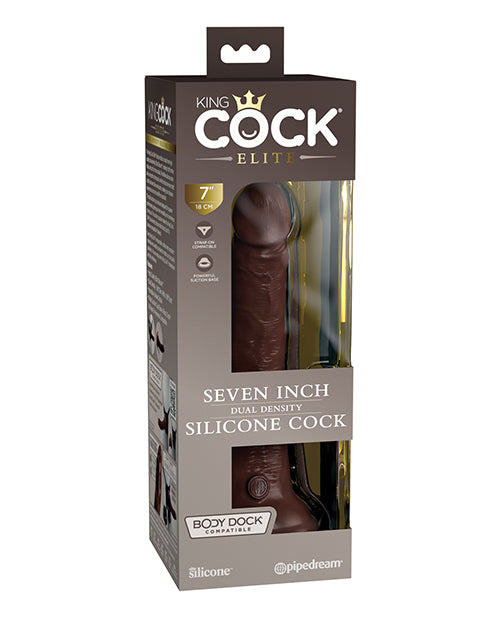 King Cock Elite King Cock Elite 7" Dual Density Silicone Cock - Brown