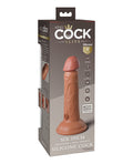 King Cock Elite King Cock Elite 6" Dual Density Vibrating Silicone Cock - Tan