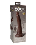 King Cock Elite King Cock Elite 7" Dual Density Vibrating Silicone Cock w/Remote - Brown - Image 4