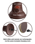 King Cock Elite King Cock Elite 7" Dual Density Vibrating Silicone Cock w/Remote - Brown - Image 3