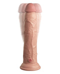King Cock Elite King Cock Elite 9" Dual Density Vibrating Silicone Cock w/Remote - Light - Image 3