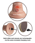 King Cock Elite King Cock Elite 9" Dual Density Vibrating Silicone Cock w/Remote - Light - Image 5