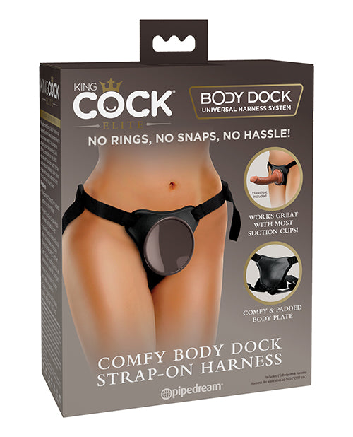 King Cock Elite King Cock Elite Comfy Body Dock Strap On Harness - Black