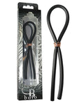 Bolo Bolo Silicone Lasso w/Rose Gold Crown Slider Ring - Black