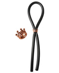 Bolo Bolo Silicone Lasso w/Rose Gold Crown Slider Ring - Black - Image 2