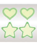 Peekaboos Peekaboos Glow in the Dark Hearts & Stars - Green 2 Pairs - Image 2