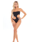 Pink Lipstick Pink Lipstick Fatale Cutout Bodysuit Black O/S