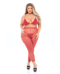 Pink Lipstick Pink Lipstick Tall Order Bra Top & Leggings Red QN