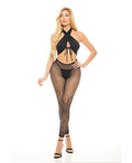 Pink Lipstick Pink Lipstick Gives You Hell Halter Bra, Pantyhose & G-String Black O/S