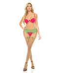 Pink Lipstick Pink Lipstick Come to Me Bra, Garter Belt & G-String Neon M/L