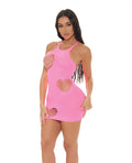 Pink Lipstick Pink Lipstick Heart Rate Bodystocking Dress - Pink O/S