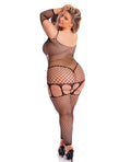 Pink Lipstick Pink Lipstick In My Head Net Bodystocking Black QN - Image 2