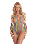 Pink Lipstick Pink Lipstick More Color Long Sleeve Bodysuit Rainbow O/S
