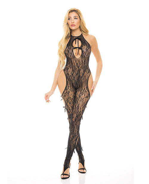 Pink Lipstick Pink Lipstick Love Me Harder Bodystocking Black O/S