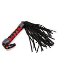 Plesur Plesur 15" Leather Flogger - Black/Red - Image 2