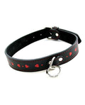 Plesur Plesur PVC Collar w/Hearts - Black/Red
