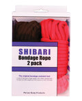 Plesur Plesur Cotton Shibari Bondage Rope 2 Pack - Black/Red - Image 2