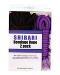 Plesur Plesur Cotton Shibari Bondage Rope 2 Pack - Black/Purple - Image 2