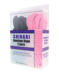 Plesur Plesur Cotton Shibari Bondage Rope 2 Pack - Black/Pink - Image 2