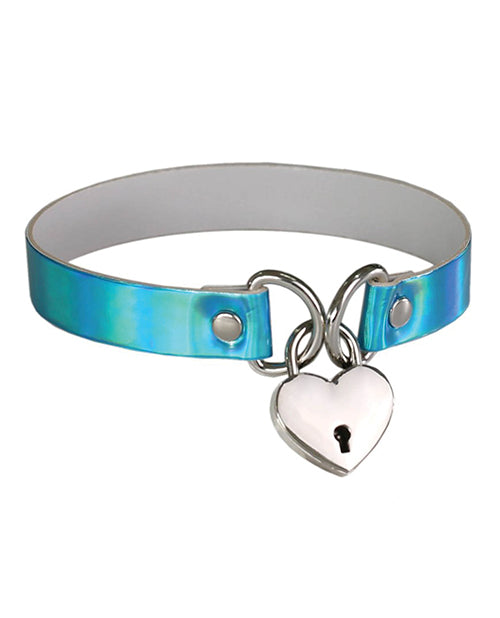 Plesur Plesur Heart Lock Collar - Holographic Blue