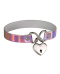 Plesur Plesur Heart Lock Collar - Holographic Pink