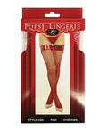 Popsi Lingerie Vinyl Top Fishnet Stocking Red O/S - Image 3