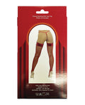 Popsi Lingerie Vinyl Top Fishnet Stocking Red O/S - Image 4
