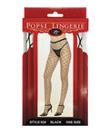 Popsi Lingerie Large Fence Net Pantyhose Black O/S - Image 3