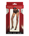Popsi Lingerie Unfinished Diamond Net Thigh High Black O/S - Image 3