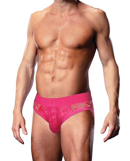 Prowler Prowler Lace Open Back Brief - Pink XL