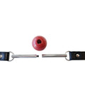 Rouge Rouge Leather Ball Gag with Stainless Steel Rod and Removable Ball - Black with Red - Image 4
