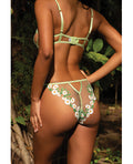 Roma Confidential Daisy Tease Embroidered Daisy Lace & Stretch Satin 2 pc Set - Green LG - Image 4