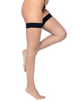 Roma Confidential Colored Silicone Stay Up Stockings Black O/S