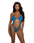 Not Regular Toys Embossed Velvet Ring Bodysuit - Turquoise O/S