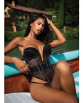 Roma Confidential Belle Noir Chantilly Lace and Satin Teddy - Black SM - Image 4