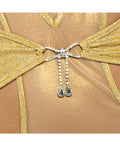 Roma Confidential Gilded Beauty Metallic Shimmer Mesh Teddy w/Rhinestone Accents - Gold SM - Image 3