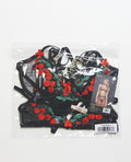 Roma Confidential Cherry Delight Embroidered Lace and Mesh Underwire Bra w/Garter & G-String 3 pc Set - Black 1X - Image 3