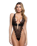 Roma Confidential Fever Dream Chantilly Eyelash Lace and Stretch Satin Teddy - Black LG - Image 4